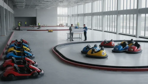 Family entertainment center equipment planning with go-karts and bumper cars