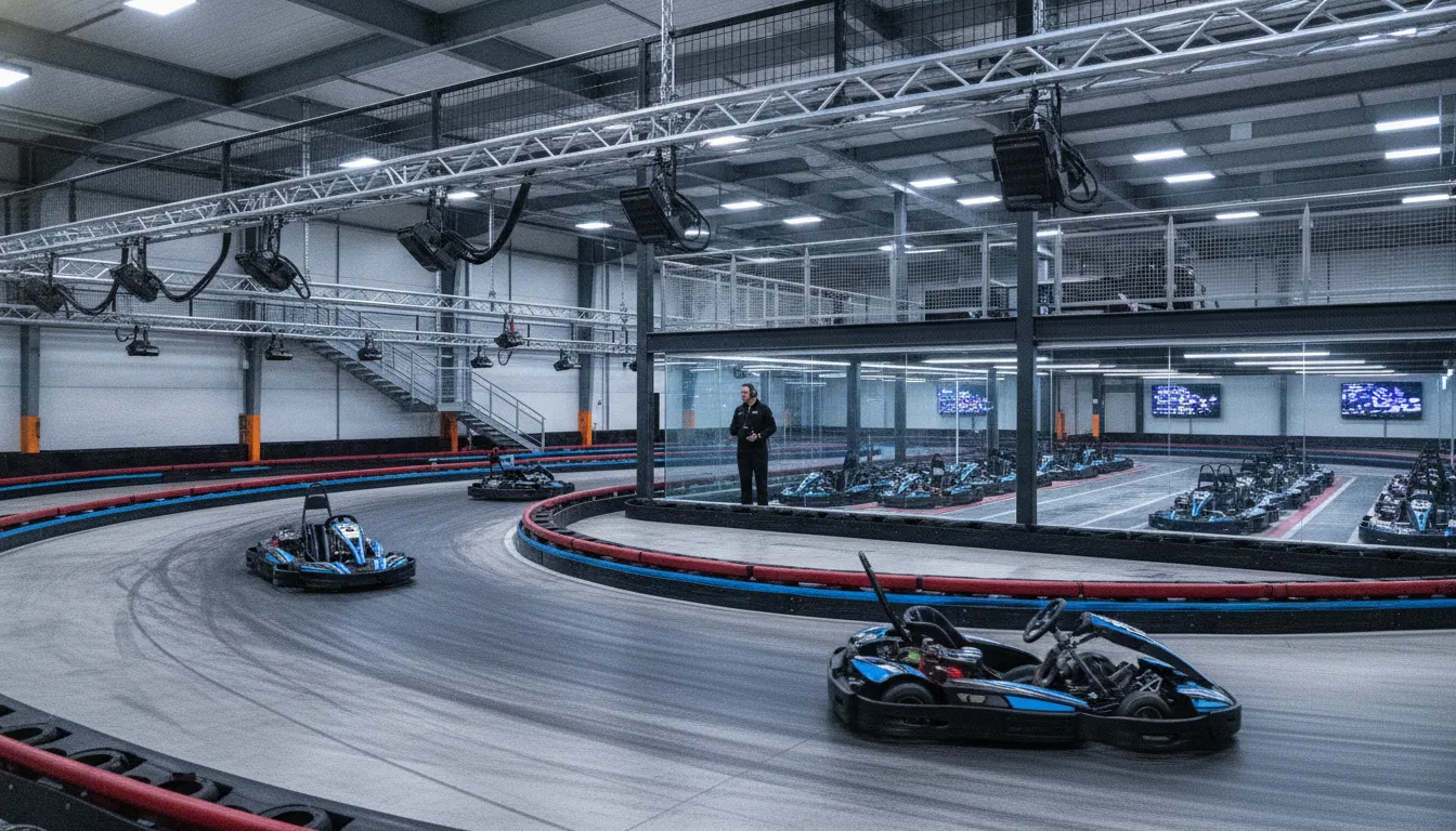 Commercial go-kart track and timing-system planning for an FEC