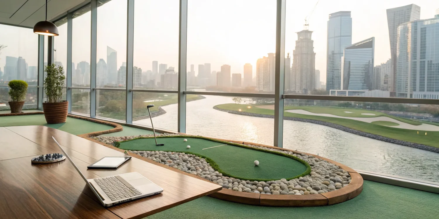 The cost to build a modern mini golf course with custom indoor construction and design features.