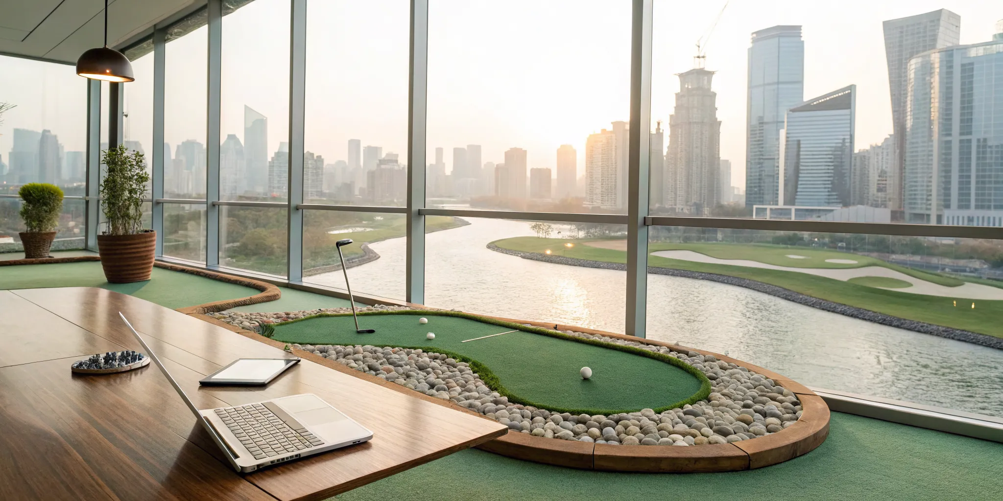 The cost to build a modern mini golf course with custom indoor construction and design features.